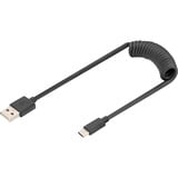 Digitus USB 2.0 spiral kabel USB-A > USB-C Sort