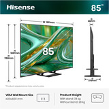 Hisense ULED 85E8S MiniLED, QLED TV Sort/mørk grå