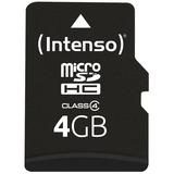 Intenso 3403450 hukommelseskort 4 GB MicroSDHC Klasse 4 4 GB, MicroSDHC, Klasse 4, 20 MB/s, 5 MB/s, Stødresistent, Temperaturbestandigt, Røntgenbestandig