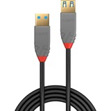 Lindy 36762 USB-kabel USB 3.2 Gen 1 (3.1 Gen 1) 2 m USB A Sort, Forlængerledning Sort/grå, 2 m, USB A, USB A, USB 3.2 Gen 1 (3.1 Gen 1), 5 Gbit/sek., Sort