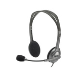 Logitech LGT-H110 Hovedtelefoner og headset Sølv/grå, Ledningsført, Kontor/Callcenter, 20 - 20000 Hz, 74 g, Headset, Sort, Sølv, Detail