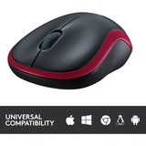 Logitech M185 mus Ambidextrous RF trådløst Optisk 1000 dpi Rød, Ambidextrous, Optisk, RF trådløst, 1000 dpi, Sort, Rød, Detail