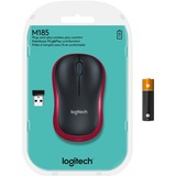 Logitech M185 mus Ambidextrous RF trådløst Optisk 1000 dpi Rød, Ambidextrous, Optisk, RF trådløst, 1000 dpi, Sort, Rød, Detail