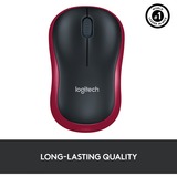 Logitech M185 mus Ambidextrous RF trådløst Optisk 1000 dpi Rød, Ambidextrous, Optisk, RF trådløst, 1000 dpi, Sort, Rød, Detail