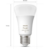 Philips Hue A60 - E27 pærer - 1100lm - 2-pak, LED-lampe Philips Hue White and Color ambiance A60 - E27 pærer - 1100lm - 2-pak, Smart pære, Hvid, Bluetooth/Zigbee, LED, E27, 2000 K