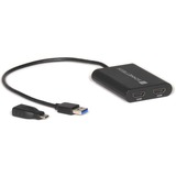 Sonnet USB3-DHDMI videokabel adapter USB Type-A 2 x HDMI Sort Sort, USB Type-A, 2 x HDMI, Hanstik, Hunstik, Lige, Lige