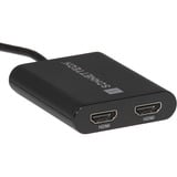 Sonnet USB3-DHDMI videokabel adapter USB Type-A 2 x HDMI Sort Sort, USB Type-A, 2 x HDMI, Hanstik, Hunstik, Lige, Lige