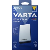 VARTA Energy 20000 Lithium polymer (LiPo) 20000 mAh Sort, Hvid, Power Bank Hvid/Sort, 20000 mAh, Lithium polymer (LiPo), 3,7 V, Sort, Hvid