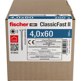 fischer Spånpladeskrue ClassicFast II 4,0x60 forsænket TX 