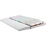 ASUS ROG Strix Scope II 96 RX Wireless tastatur Spil USB + RF Wireless + Bluetooth Hvid, Gaming-tastatur Hvid, DE-layout, ROG RX Red, 96%, Kabel & trådløs, USB + RF Wireless + Bluetooth, Optisk nøglekontakt, RGB LED, Hvid