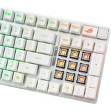 ASUS ROG Strix Scope II 96 RX Wireless tastatur Spil USB + RF Wireless + Bluetooth Hvid, Gaming-tastatur Hvid, DE-layout, ROG RX Red, 96%, Kabel & trådløs, USB + RF Wireless + Bluetooth, Optisk nøglekontakt, RGB LED, Hvid