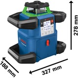 Bosch GRL 650 CHVG 70 m 500-540 nm (< 10mW), Roterende laser Blå, 70 m, 1,5 mm/m, 8,5°, 650 m, 600 rpm, 360°