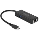 DeLOCK 63826 interface hub USB 3.2 Gen 1 (3.1 Gen 1) Type-C 1000 Mbit/s Sort, Adapter Sort, USB 3.2 Gen 1 (3.1 Gen 1) Type-C, RJ-45, 1000 Mbit/s, Sort, Aktivitet, Link, 0,15 m