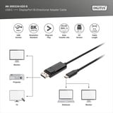 Digitus Adapterkabel USB-C <> DisplayPort, tovej Sort