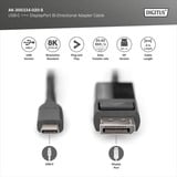Digitus Adapterkabel USB-C <> DisplayPort, tovej Sort