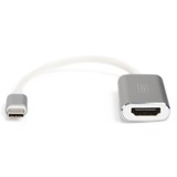 Digitus DA-70836 videokabel adapter 0,2 m USB Type-C HDMI Sølv Hvid/Sølv, 0,2 m, USB Type-C, HDMI, Hanstik, Hunstik, USB