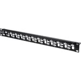 Digitus Modulært patchpanel, 24 porte, ikke udstyret, trappet, Patch Panel Sort