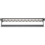 Digitus Modulært patchpanel, 24 porte, ikke udstyret, trappet, Patch Panel Sort