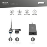 Digitus USB 3.0 Hub 4-ports slank linje, USB hub Sort