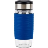 Emsa N20805 420 ml Transparent, Thermo mug Blå/gennemsigtig, Transparent, Glas, Silikone, Rustfrit stål, Kina, 420 ml, 82 mm