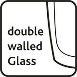 Emsa N20805 420 ml Transparent, Thermo mug Blå/gennemsigtig, Transparent, Glas, Silikone, Rustfrit stål, Kina, 420 ml, 82 mm