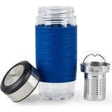 Emsa N20805 420 ml Transparent, Thermo mug Blå/gennemsigtig, Transparent, Glas, Silikone, Rustfrit stål, Kina, 420 ml, 82 mm