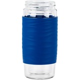 Emsa Tea Mug 420 ml Transparent, Thermo mug Blå/gennemsigtig, Transparent, Glas, Silikone, Rustfrit stål, Kina, 420 ml, 82 mm