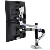 Ergotron LX Series Dual Stacking Arm 61 cm (24") Sølv Skrivebord, Skærmbeslag Sølv, 18,1 kg, 61 cm (24"), 75 x 75 mm, 100 x 100 mm, Højdejustering, Sølv