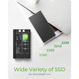 ICY BOX IB-2817M-C32 SSD kabinet Sort M.2, Drev kabinet Sort, SSD kabinet, M.2, PCI Express 3.0, 6 Gbit/sek., USB-tilslutning, Sort
