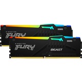 Kingston FURY FURY Beast RGB hukommelsesmodul 32 GB 2 x 16 GB DDR5 6000 Mhz Sort, 32 GB, 2 x 16 GB, DDR5, 6000 Mhz, 288-pin DIMM