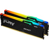 Kingston FURY FURY Beast RGB hukommelsesmodul 32 GB 2 x 16 GB DDR5 6000 Mhz Sort, 32 GB, 2 x 16 GB, DDR5, 6000 Mhz, 288-pin DIMM