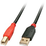 Lindy 42761 USB-kabel 10 m USB 2.0 USB A USB B Sort, Rød Sort, 10 m, USB A, USB B, USB 2.0, Hanstik/Hanstik, Sort, Rød