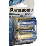 Panasonic Evolta D Engangsbatteri Alkaline Engangsbatteri, Alkaline, 1,5 V, 2 stk, Blå, D