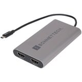 Sonnet Adapter Thunderbolt 3 > Dobbelt 4K HDMI 2.1 grå/Sort