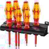 Wera 160 i/6 Rack skruetrækkersæt Kraftform Plus Serie 100 + stativ Rød/Gul