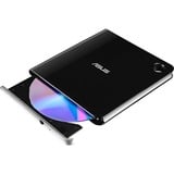 ASUS SBW-06D5H-U optisk diskdrev Blu-Ray RW Sort, Sølv, eksterne Blu-ray brænder Sort/Sølv, Sort, Sølv, Bakke, Desktop/Laptop, Blu-Ray RW, USB 3.1 Gen 1, 80,120 mm