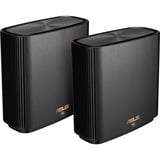 ASUS ZenWiFi AX (XT9) AX7800 2er Set Schwarz Tri-band (2,4 GHz / 5 GHz / 5 GHz) Wi-Fi 6 (802.11ax) Sort 4 Intern, Mesh router Sort, Sort, Intern, Mesh-system, Strøm, 264,77 m², Tri-band (2,4 GHz / 5 GHz / 5 GHz)