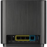 ASUS ZenWiFi AX (XT9) AX7800 2er Set Schwarz Tri-band (2,4 GHz / 5 GHz / 5 GHz) Wi-Fi 6 (802.11ax) Sort 4 Intern, Mesh router Sort, Sort, Intern, Mesh-system, Strøm, 264,77 m², Tri-band (2,4 GHz / 5 GHz / 5 GHz)