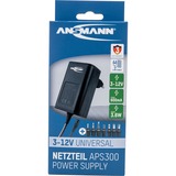 Ansmann APS 300 strømadapter og vekselret Indendørs 3,6 W Sort, Strømforsyning Sort, Universel, Indendørs, 100 - 240 V, 50/60 Hz, 3,6 W, 3 - 12 V