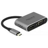 DeLOCK 64074 interface hub USB 3.2 Gen 1 (3.1 Gen 1) Type-C Grå, Adapter grå, USB 3.2 Gen 1 (3.1 Gen 1) Type-C, HDMI, USB 3.2 Gen 1 (3.1 Gen 1) Type-A, USB 3.2 Gen 1 (3.1 Gen 1) Type-C, VGA, 3840 x 2160 pixel, Grå, Metal, 87 W