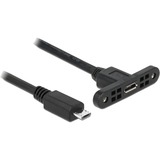 DeLOCK 85245 USB-kabel 0,25 m USB 2.0 Micro-USB B Sort Sort, 0,25 m, Micro-USB B, Micro-USB B, USB 2.0, Hanstik/Hunstik, Sort