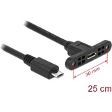 DeLOCK 85245 USB-kabel 0,25 m USB 2.0 Micro-USB B Sort Sort, 0,25 m, Micro-USB B, Micro-USB B, USB 2.0, Hanstik/Hunstik, Sort