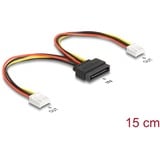 DeLOCK Strømadapterkabel SATA 15-pin stik > 2x Floppy 4-pin hunstik 