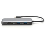 Digitus 8-port USB-C dockingstation, Docking station grå/Sort