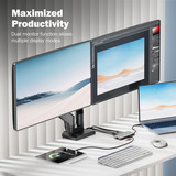 Digitus 8-port USB-C dockingstation, Docking station grå/Sort