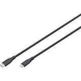 Digitus USB 2.0 silikonekabel USB-C > Lightning, MFI-certificeret Sort