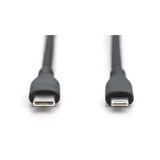 Digitus USB 2.0 silikonekabel USB-C > Lightning, MFI-certificeret Sort