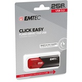 Emtec Click Easy USB-nøgle 256 GB USB Type-A 3.2 Gen 1 (3.1 Gen 1) Sort, Rød, USB-stik Rød/Sort, 256 GB, USB Type-A, 3.2 Gen 1 (3.1 Gen 1), Uden hætte, Sort, Rød