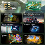 Hisense ULED 55E8S MiniLED, QLED TV Sort/mørk grå