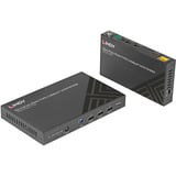 Lindy 70m Cat.6A HDMI 4K60 & Type C HDBaseT 3.0 KVM Extender, HDMI-udvidelse forlænger Sort